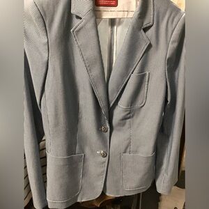 Tommy Hilfiger Women's Light Blue Pinstripe Blazer
